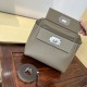 HERMES Kelly Mini 2424 Etoupe Evercolor Silver-tone Hardware