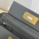 HERMES Kelly Mini 2424 Etain Evercolor Gold-tone Hardware