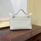 HERMES Kelly Mini 2424 Craie Evercolor Silver-tone Hardware