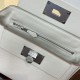 HERMES Kelly Mini 2424 Craie Evercolor Silver-tone Hardware