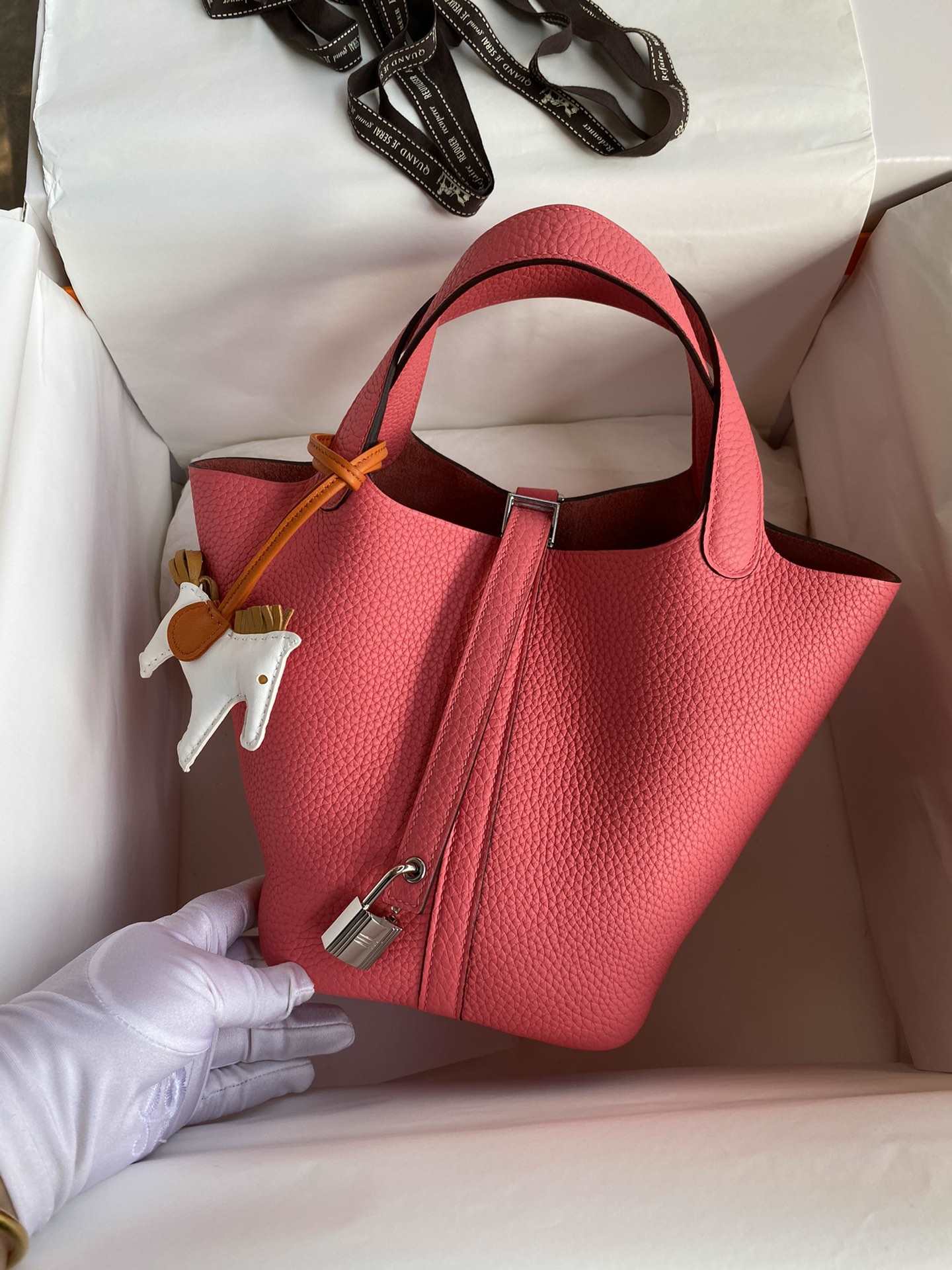 HERMES Picotin Lock 18 Rose Lipsur TC