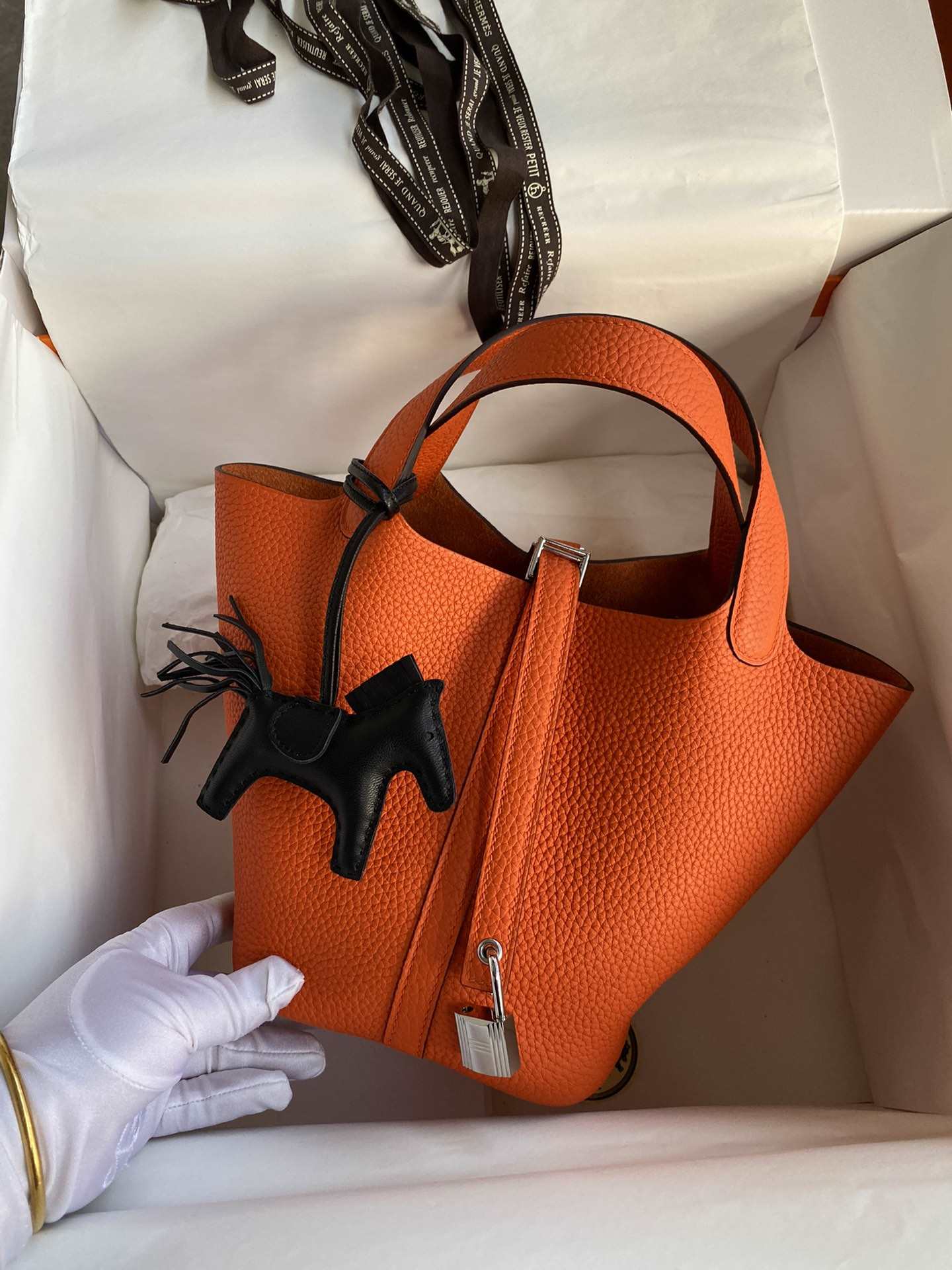 HERMES Picotin Lock 18 Orange TC