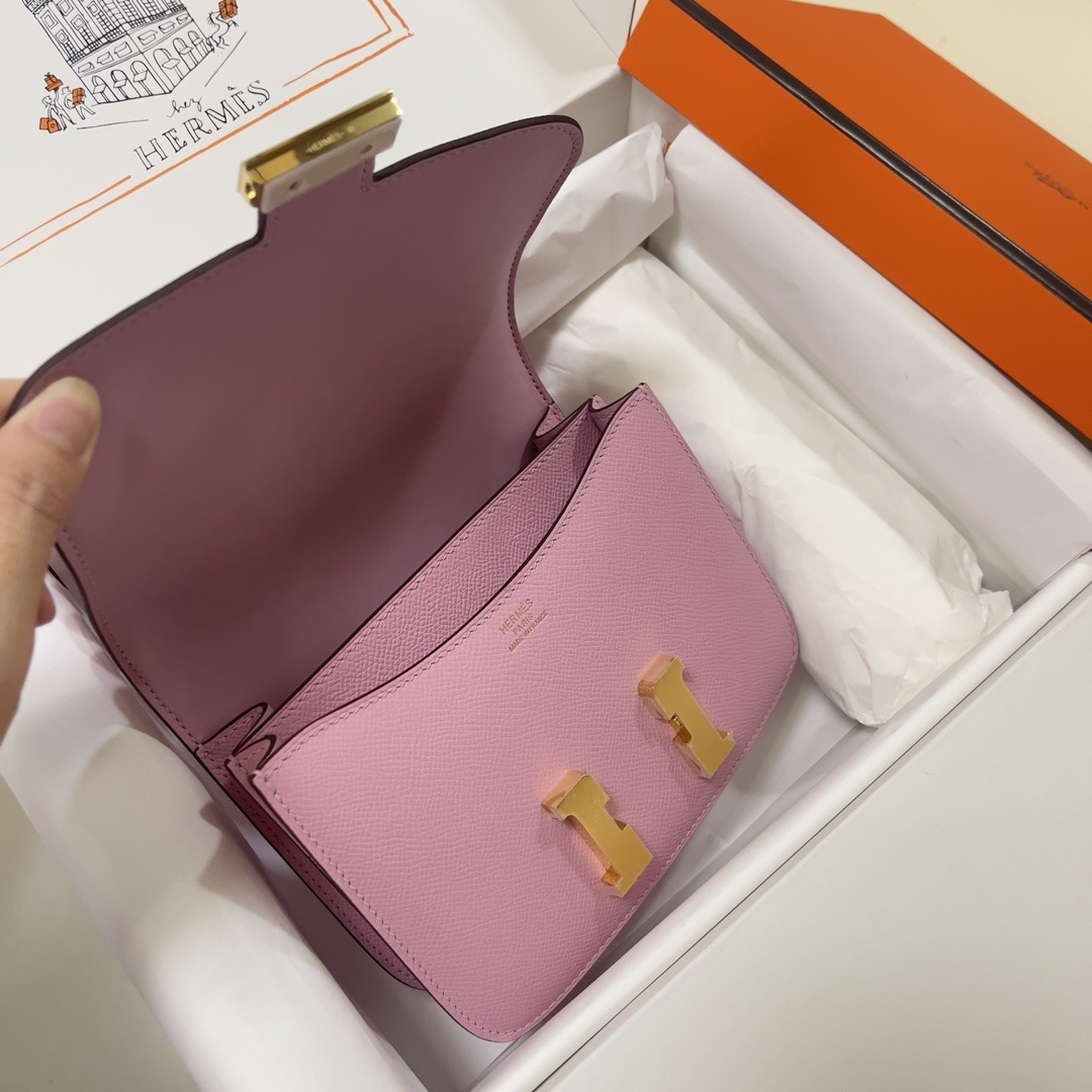 HERMES Constance 19 Mauve Sylvestre Epsom