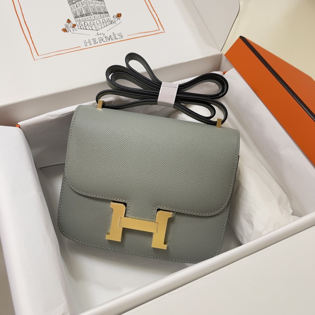 HERMES Constance 19 Gris Mouette Epsom