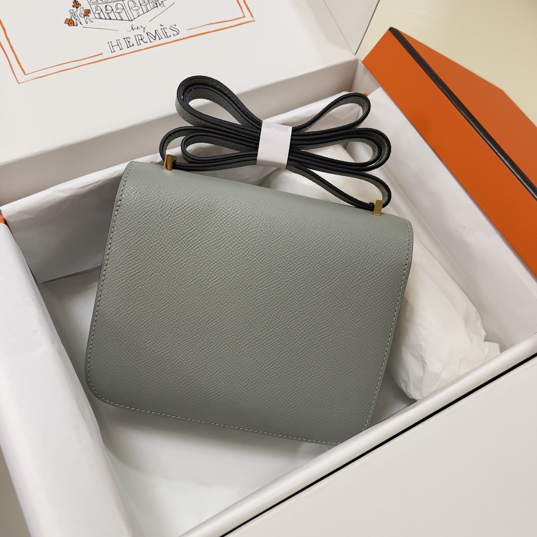 HERMES Constance 19 Gris Mouette Epsom