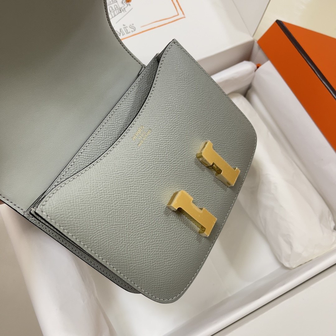 HERMES Constance 19 Gris Mouette Epsom