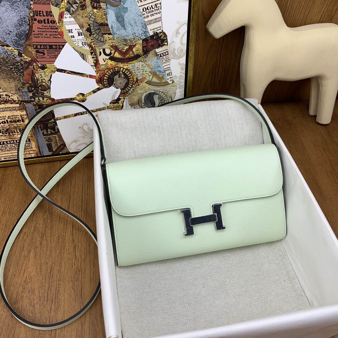 HERMES Constance to go Vert Fizz Epsom