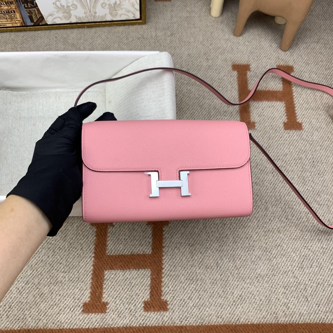 HERMES Constance to go Rose Confetti Epsom