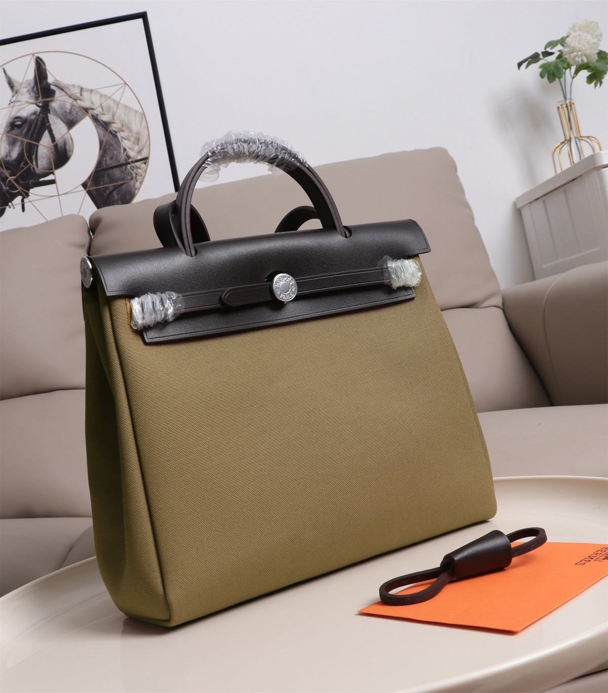 HERMES Herbag Zip Cabine Gray-green