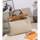 HERMES Herbag Zip Cabine Brown White