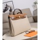 HERMES Herbag Zip Cabine Brown White