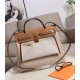 HERMES Herbag Zip Cabine Brown White