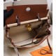 HERMES Herbag Zip Cabine Brown White