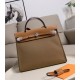 HERMES Herbag Zip Cabine Brown 