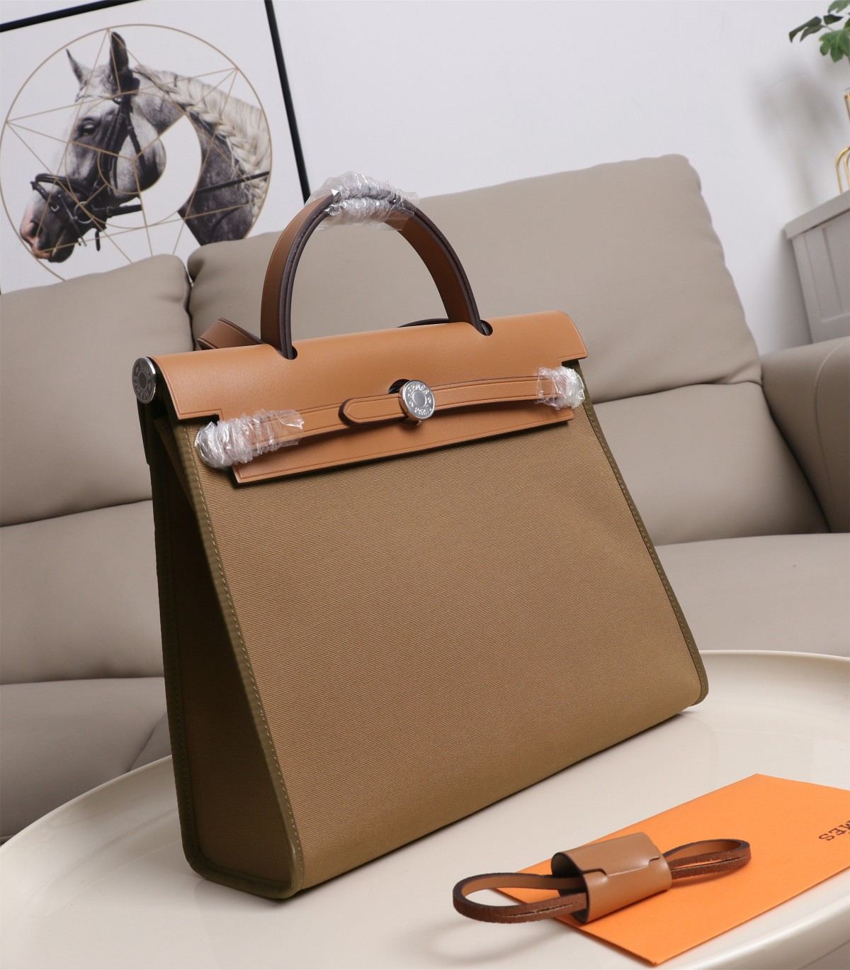 HERMES Herbag Zip Cabine Brown 