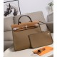 HERMES Herbag Zip Cabine Brown 