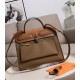 HERMES Herbag Zip Cabine Brown 