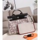 HERMES Herbag Zip Cabine Ebony White