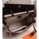 HERMES Herbag Zip Cabine Ebony White