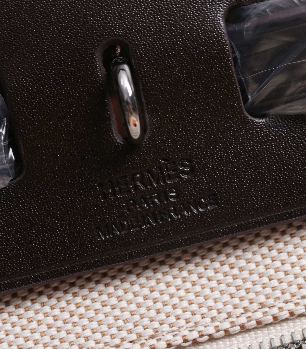 HERMES Herbag Zip Cabine Ebony White