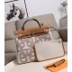 HERMES Herbag Zip Cabine Light Beige And White