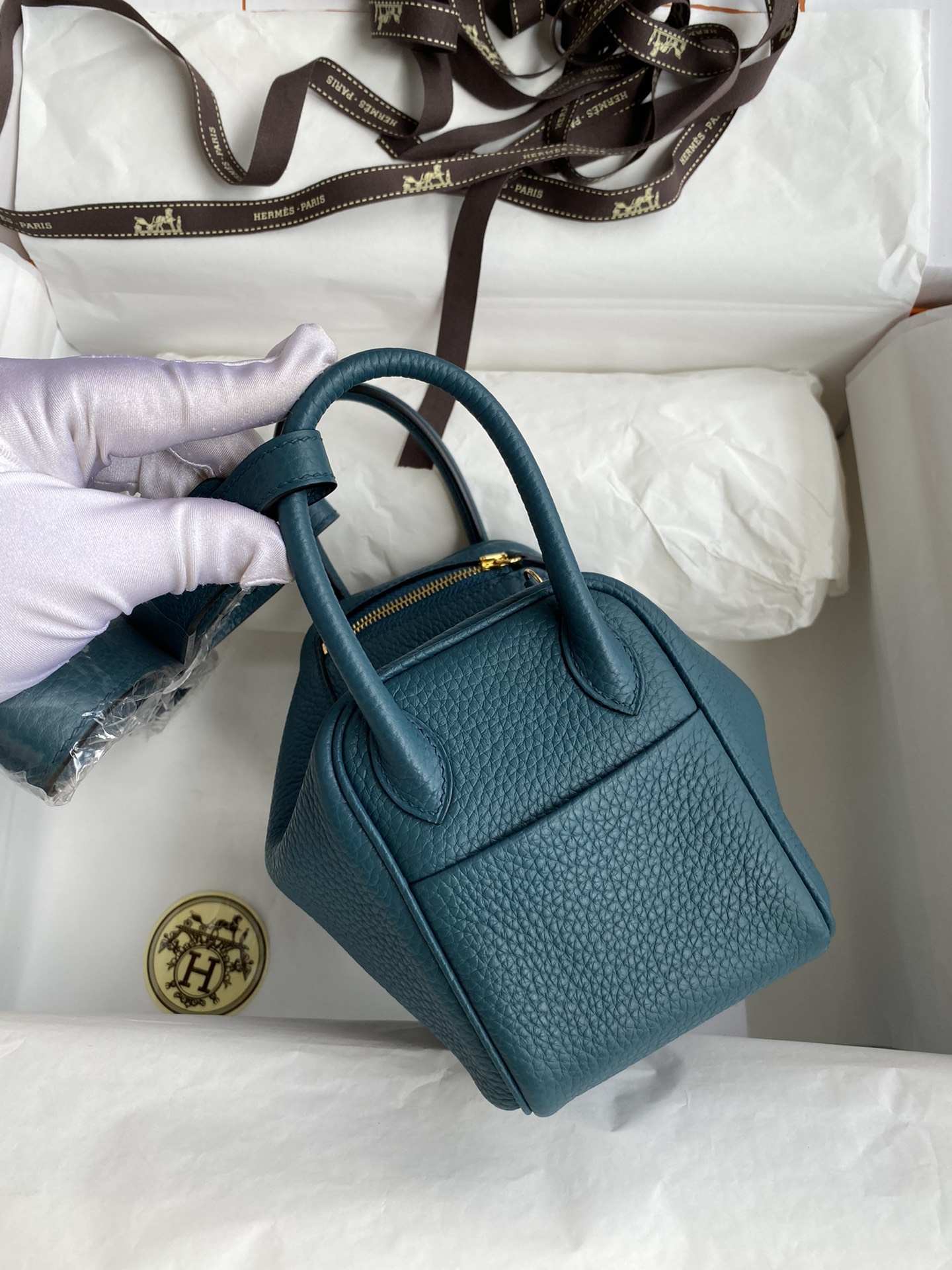 HERMES Lindy 19 Prussian Green