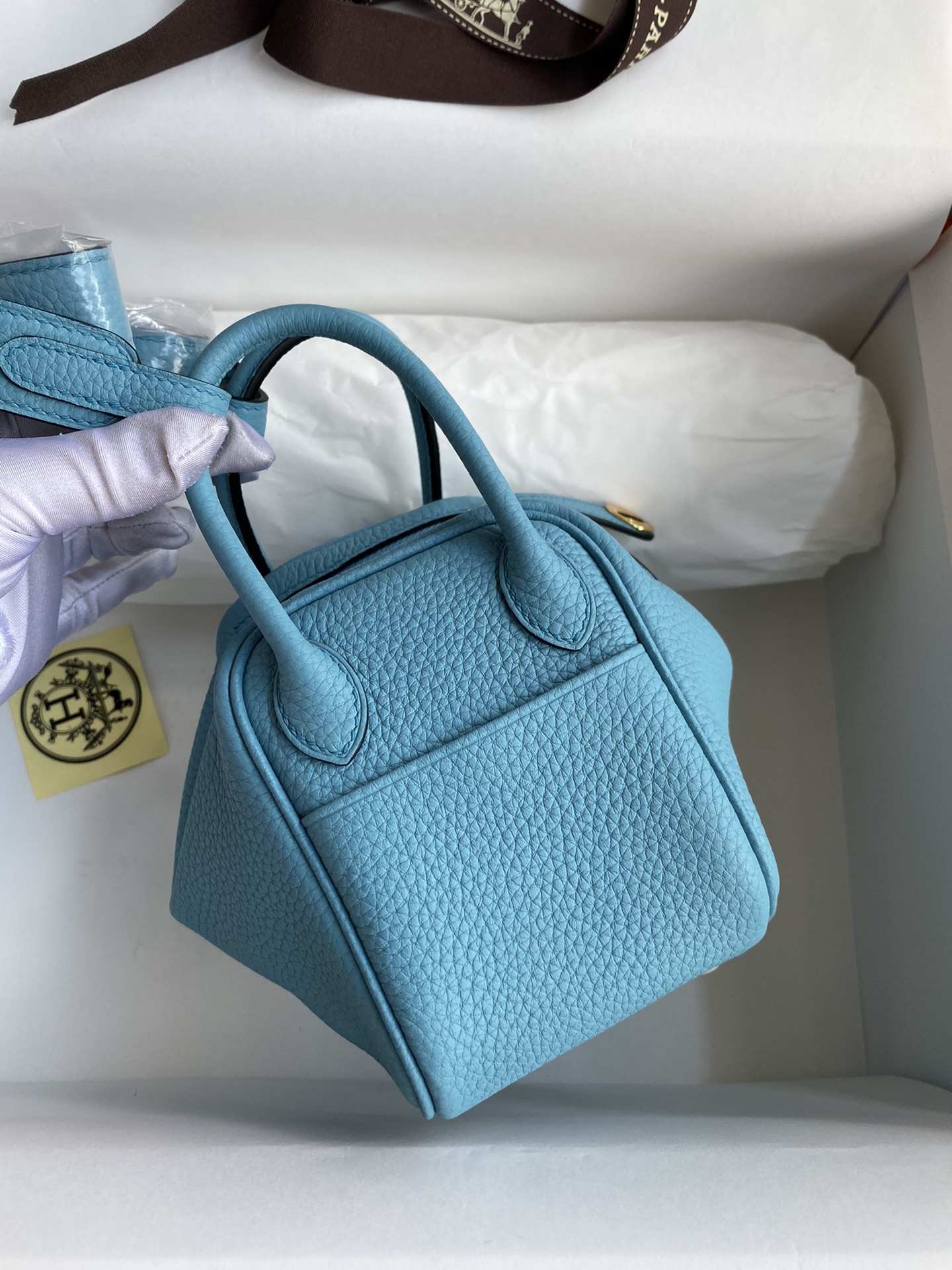 HERMES Lindy 19 Bleu De Noo