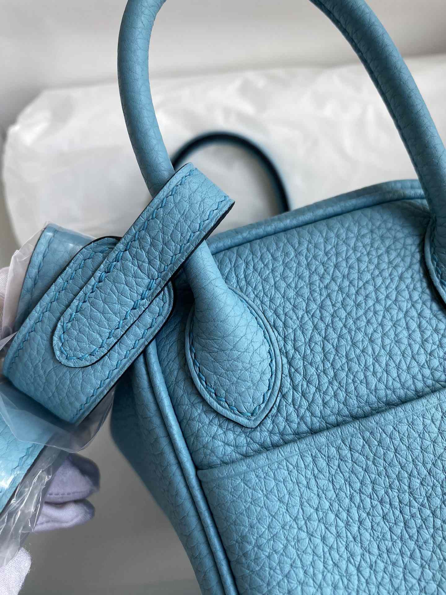 HERMES Lindy 19 Bleu De Noo