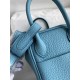 HERMES Lindy 19 Bleu De Noo