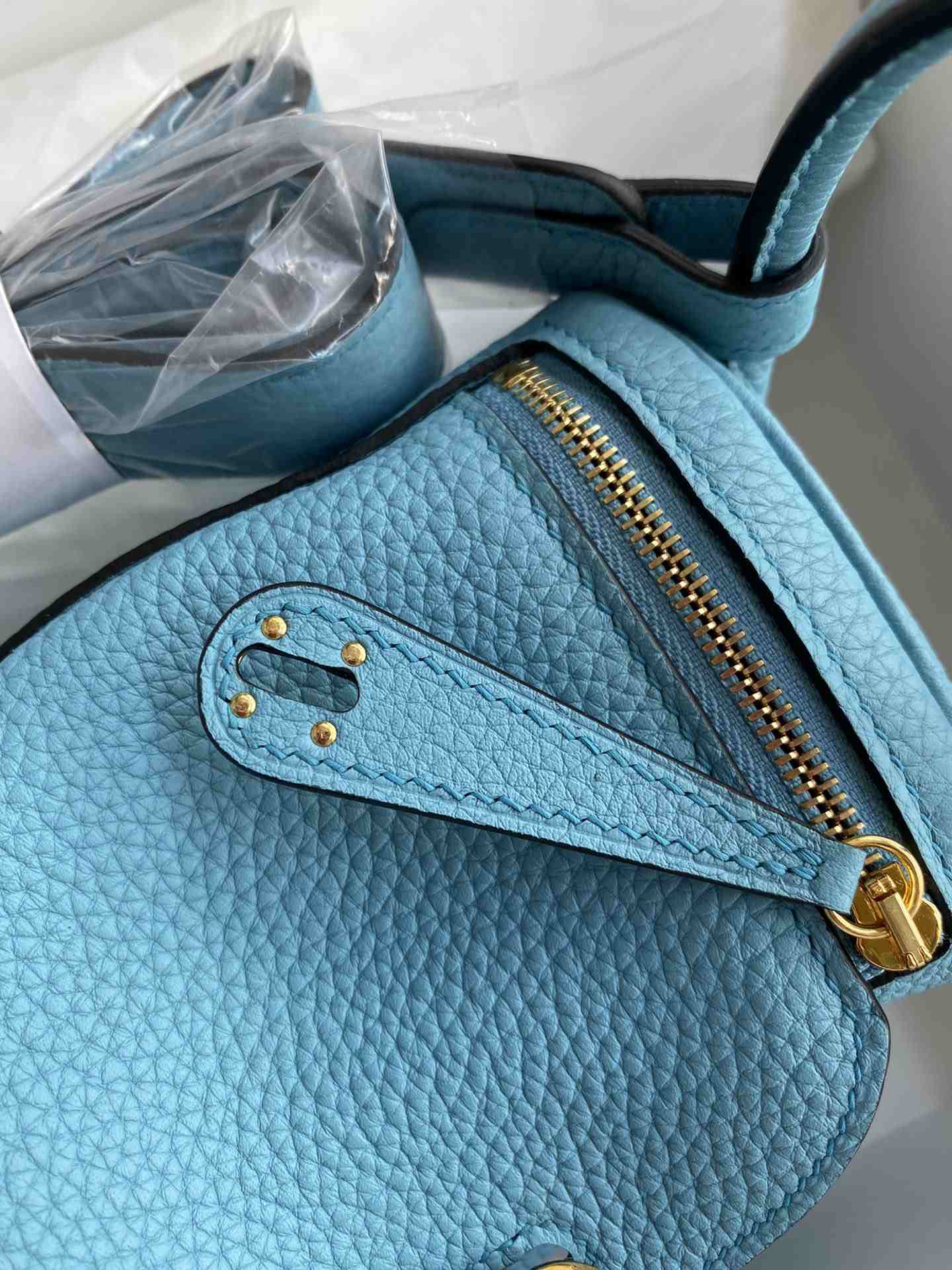 HERMES Lindy 19 Bleu De Noo