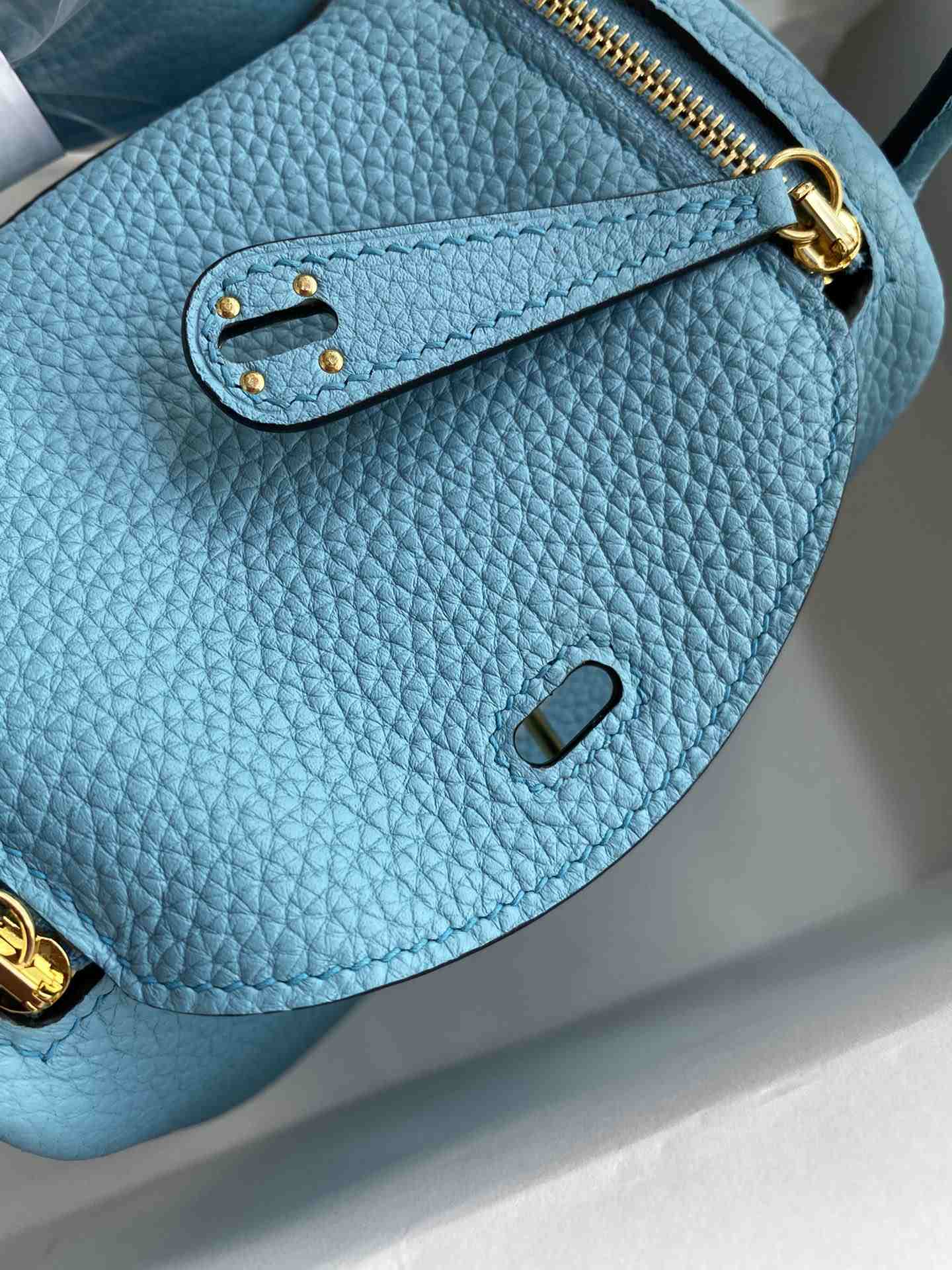 HERMES Lindy 19 Bleu De Noo