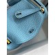 HERMES Lindy 19 Bleu De Noo