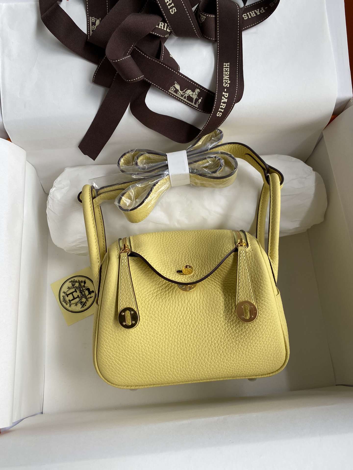 HERMES Lindy 19 Jaune Poussin