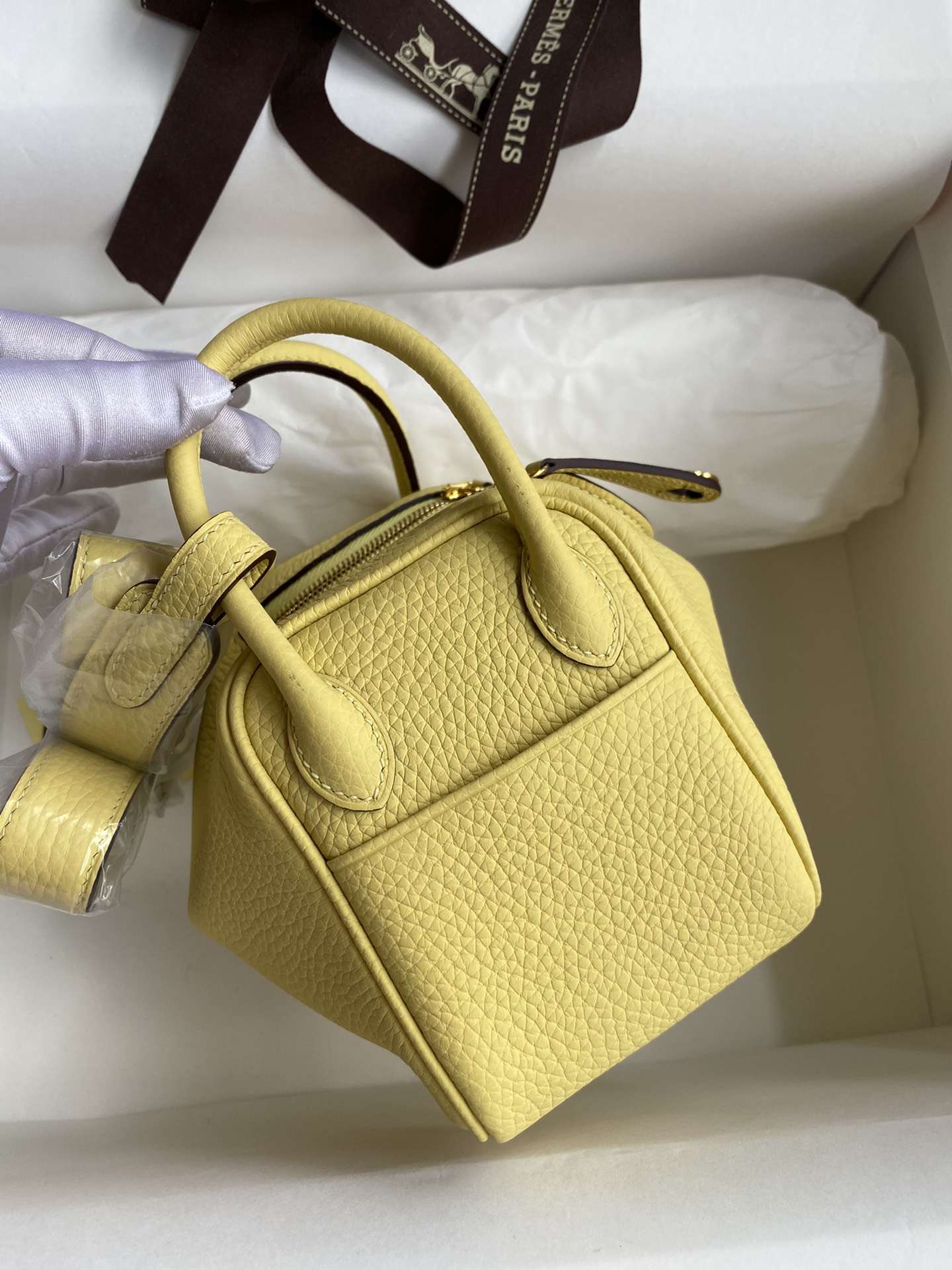 HERMES Lindy 19 Jaune Poussin