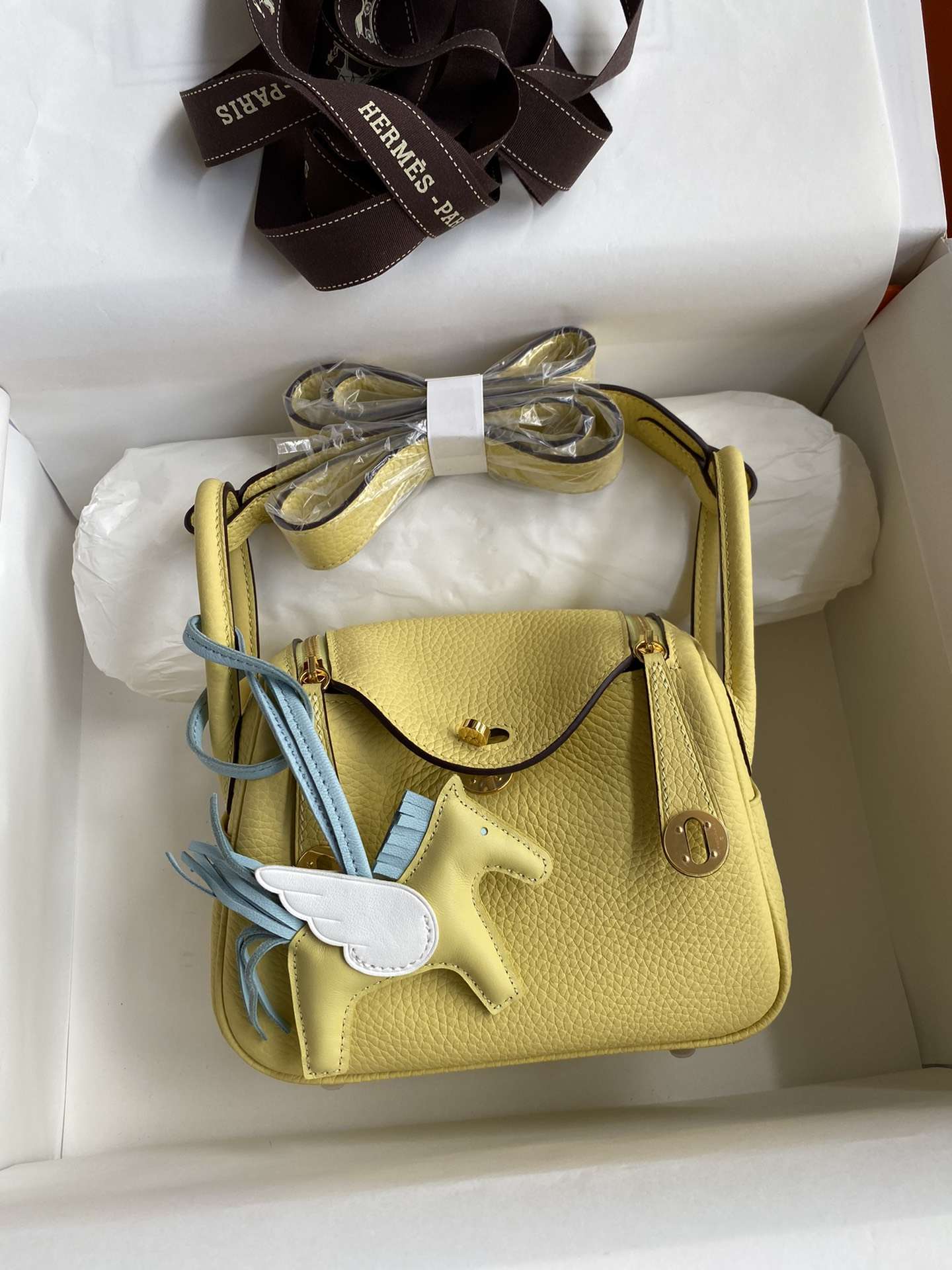 HERMES Lindy 19 Jaune Poussin