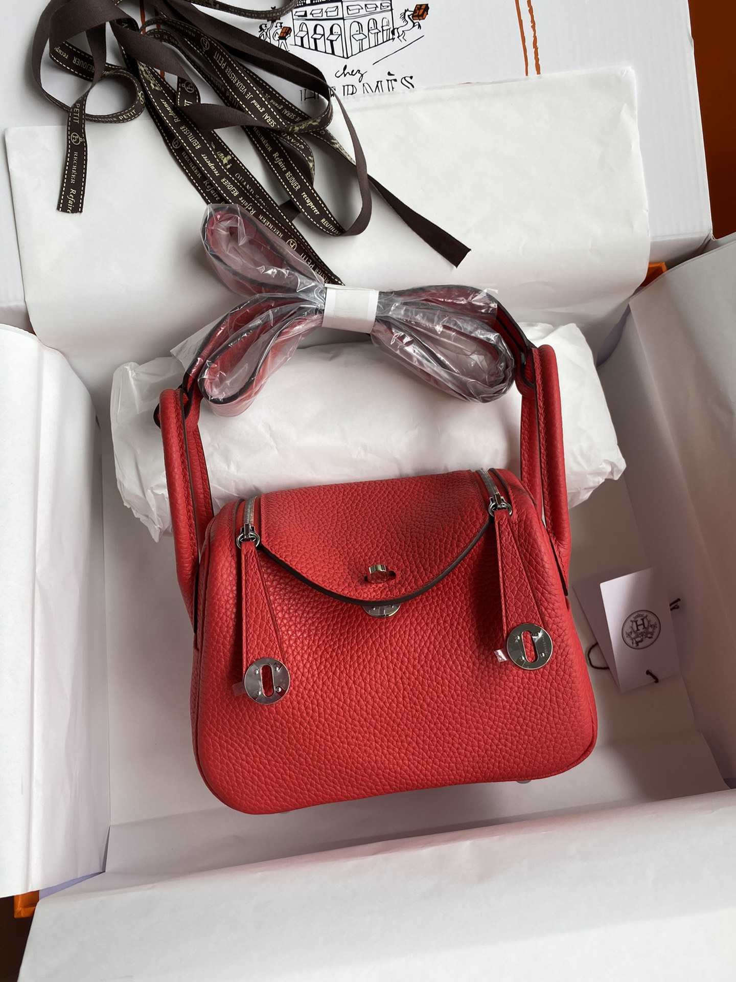 HERMES Lindy 19 Rouge De Corur