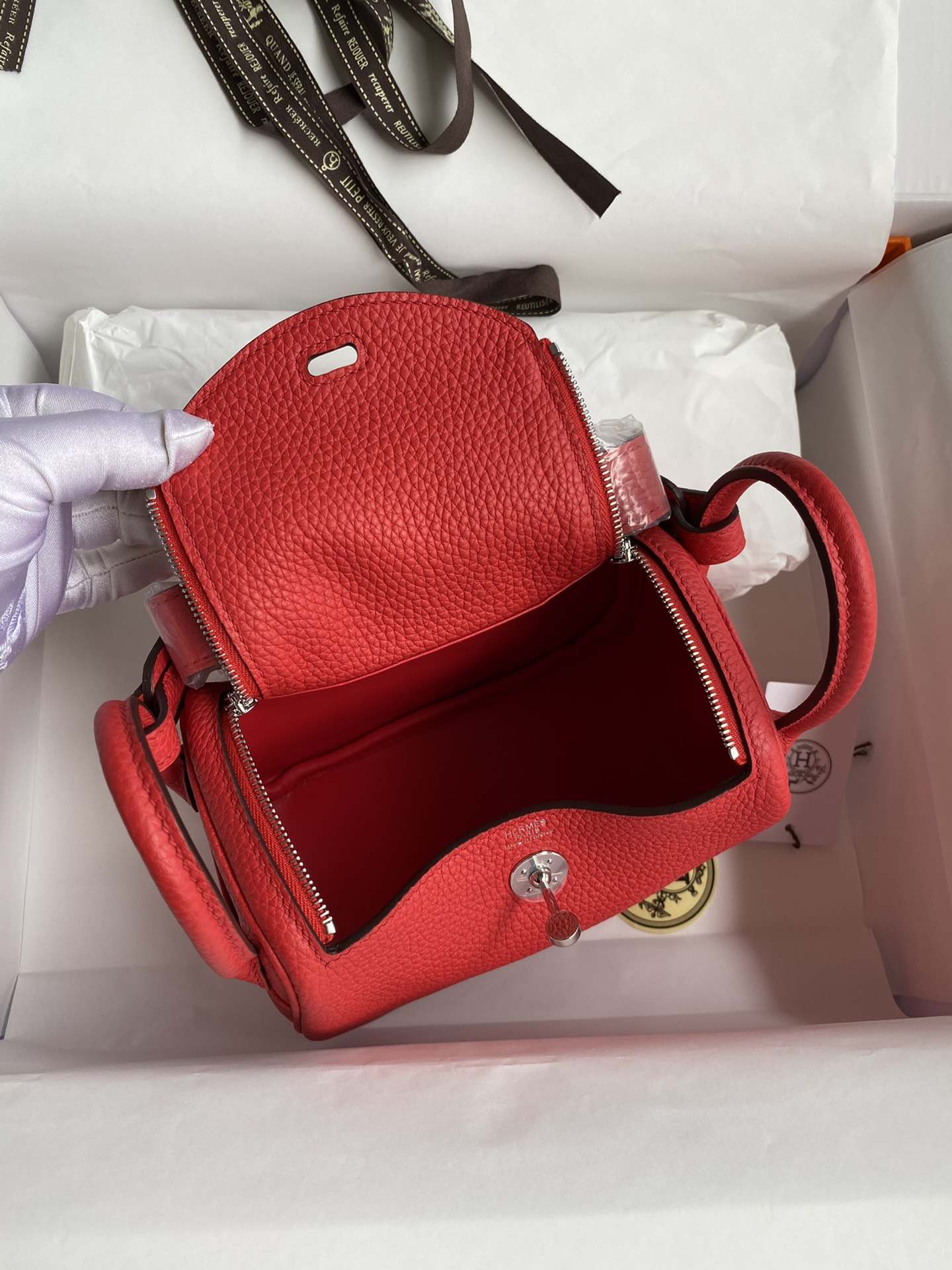 HERMES Lindy 19 Rouge De Corur