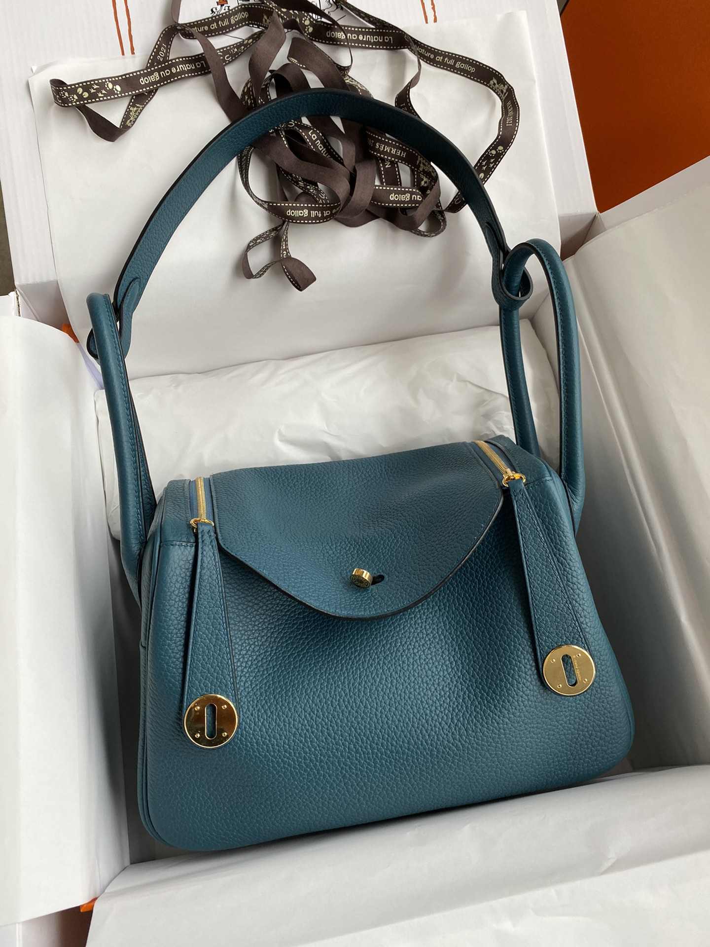 HERMES Lindy 26 VertBosphore