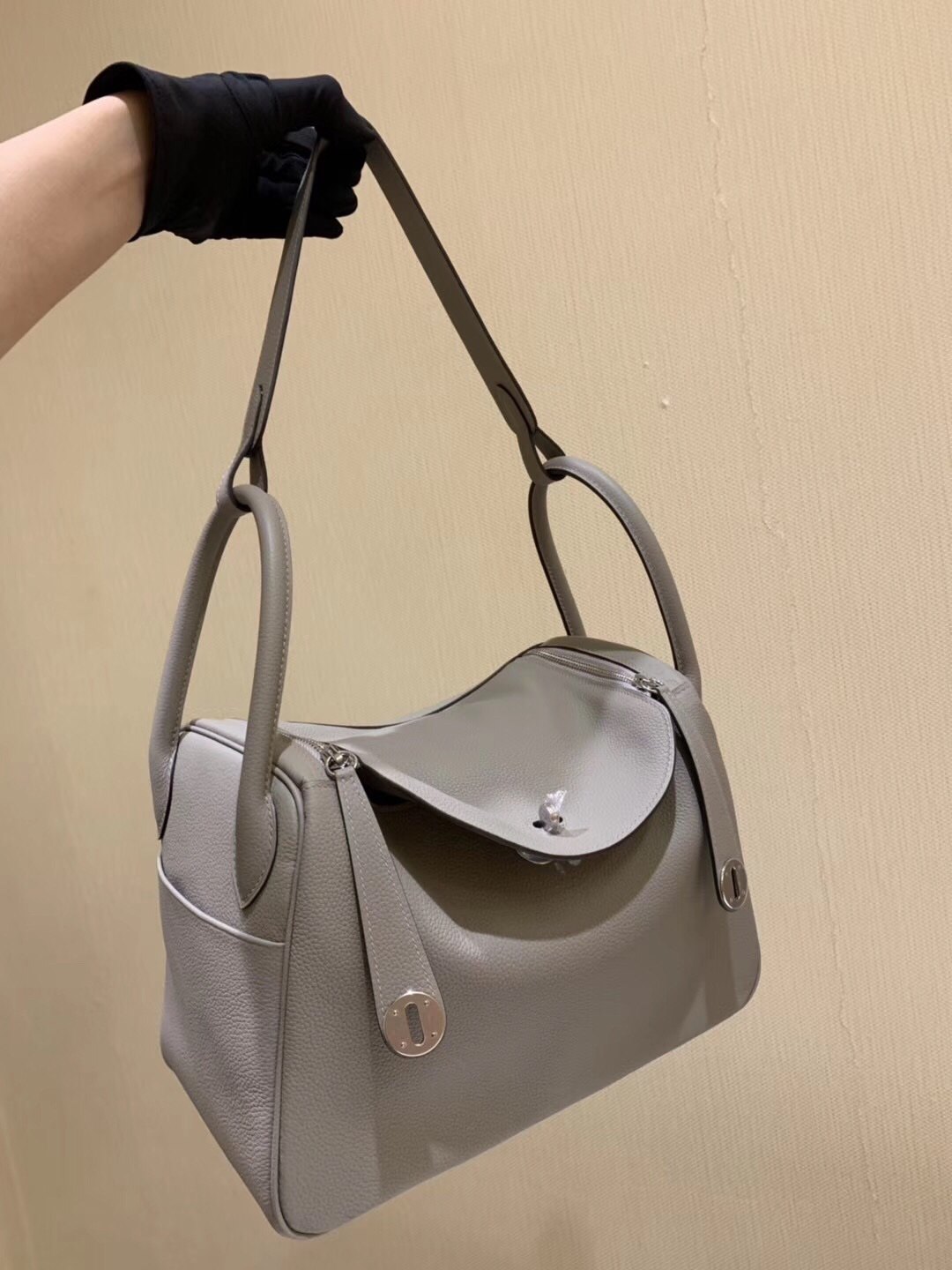 HERMES Lindy 30 Gris Asphalte