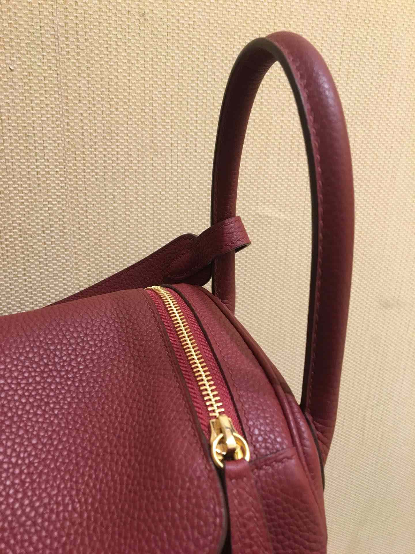 HERMES Lindy 30 Rouge Grenat