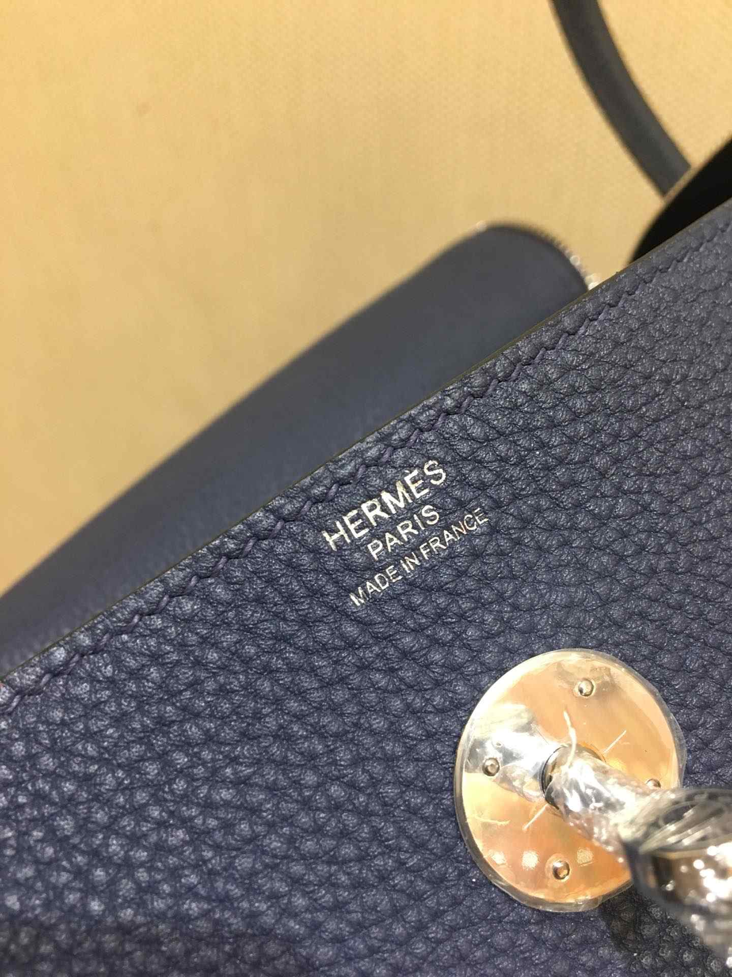 HERMES Lindy 30 Bleu Sapphire