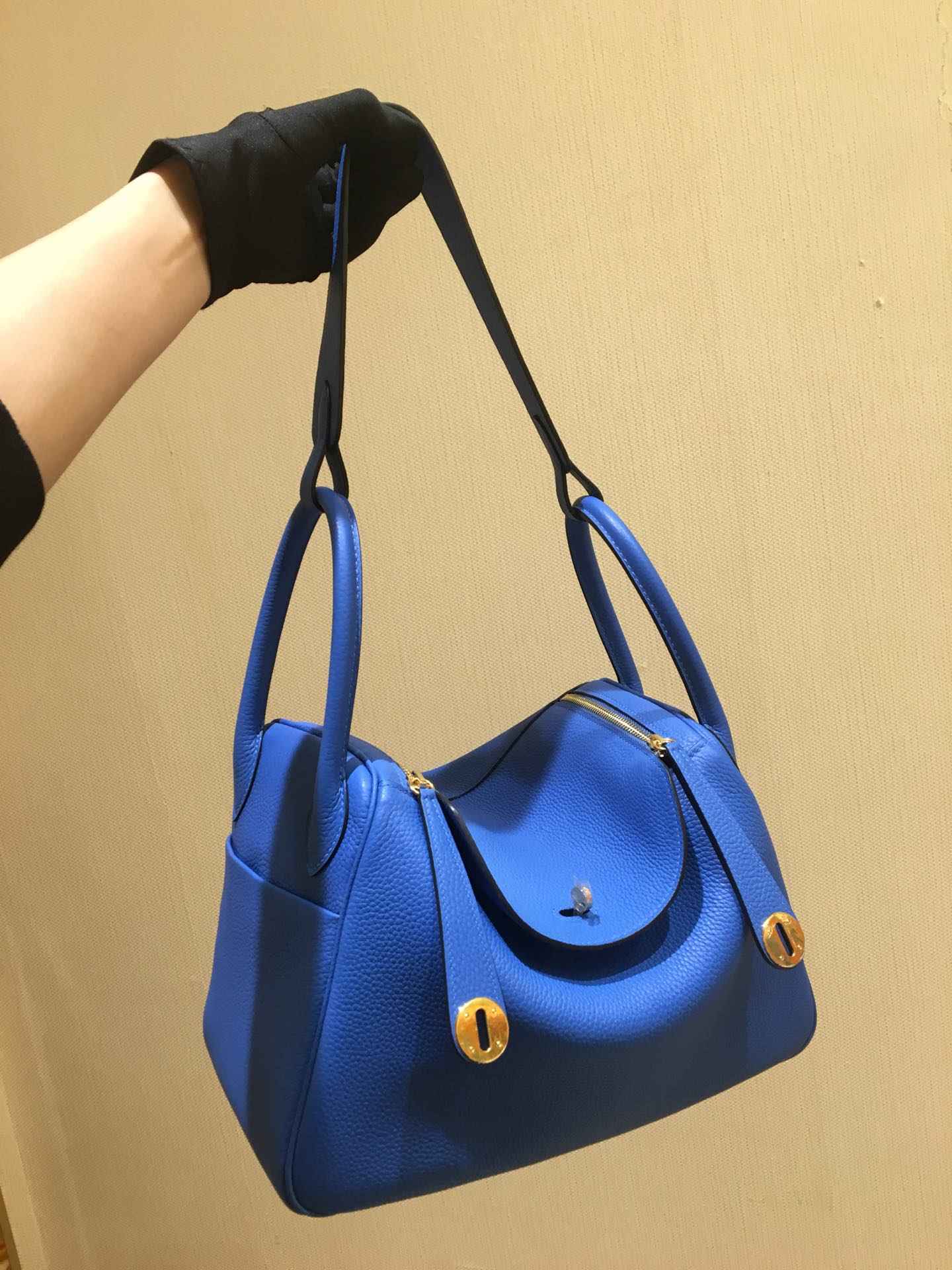 HERMES Lindy 30 Bright Blue