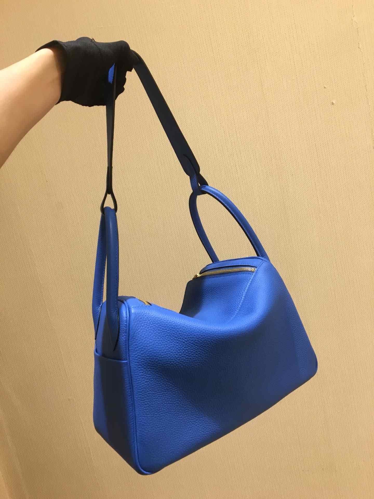 HERMES Lindy 30 Bright Blue