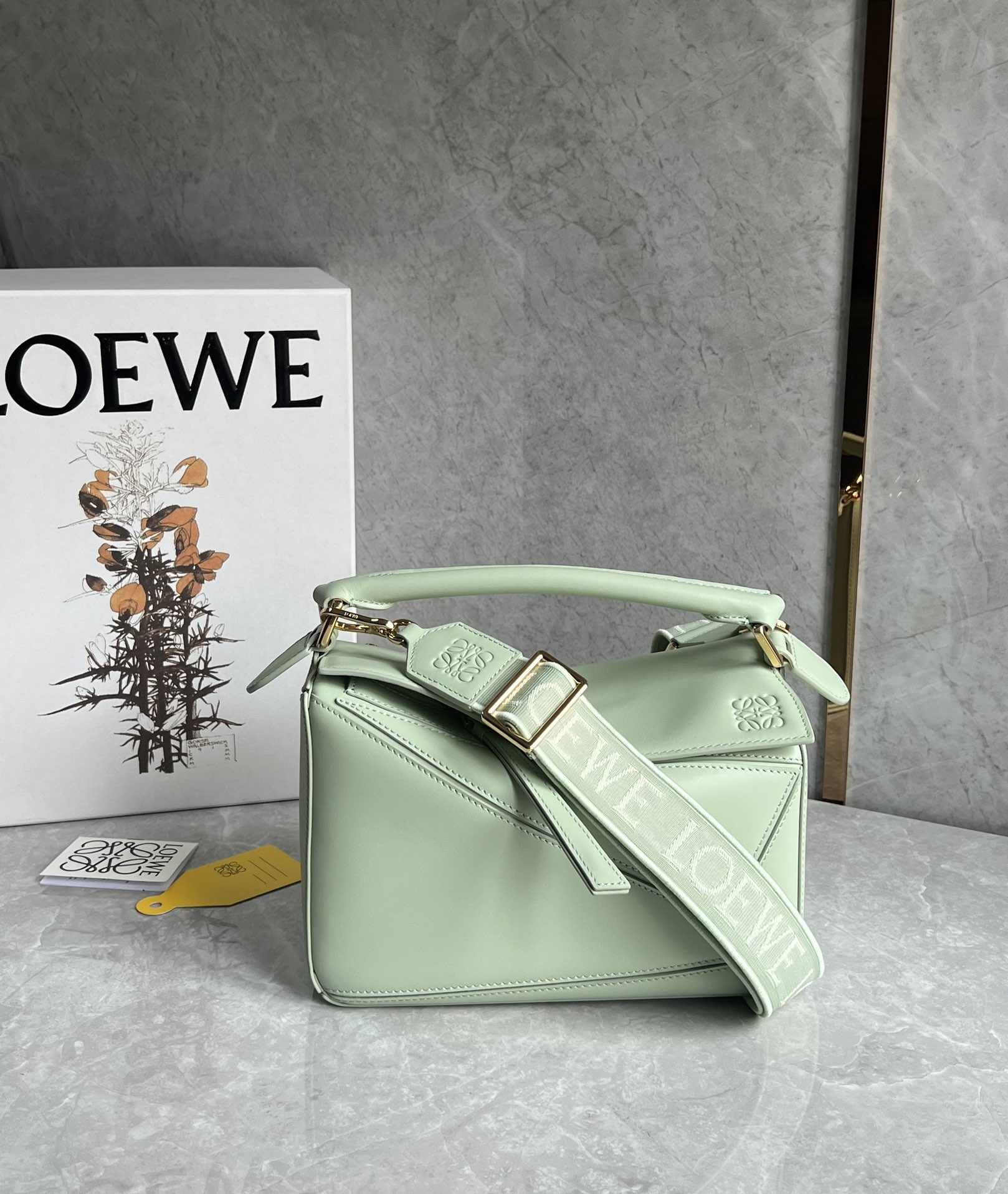 LOEWE Small Puzzle bag in Classic Calfskin Spring Jade