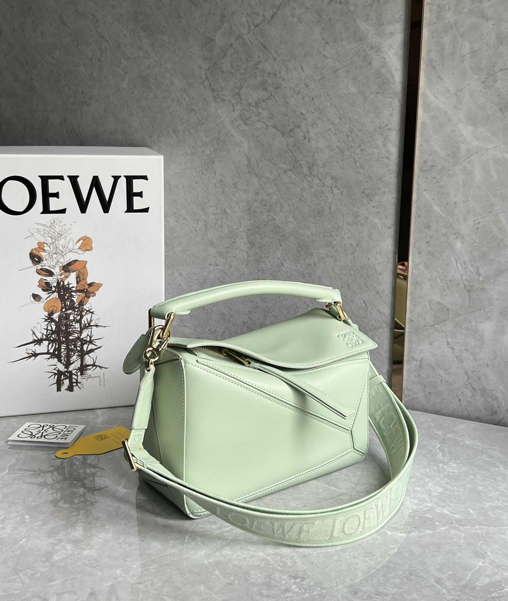 LOEWE Small Puzzle bag in Classic Calfskin Spring Jade