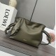 LOEWE Mini Flamenco Clutch in Nappa Calfskin Dark Khaki Green