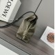 LOEWE Mini Flamenco Clutch in Nappa Calfskin Dark Khaki Green