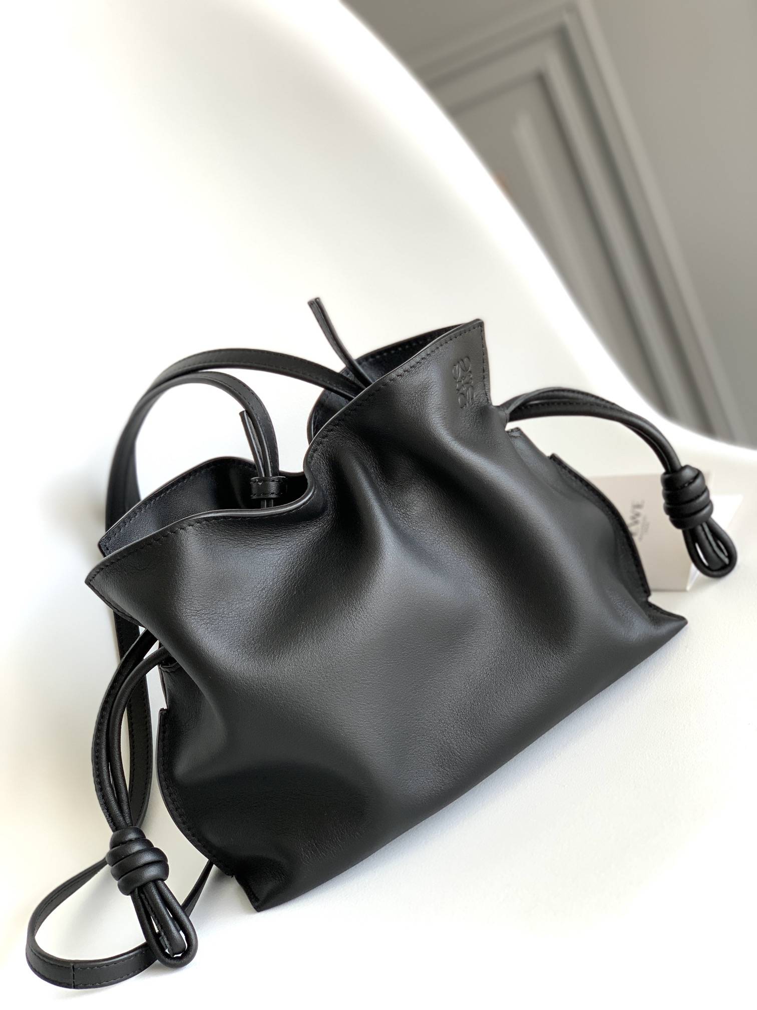 LOEWE Mini Flamenco Clutch in Nappa Calfskin Black