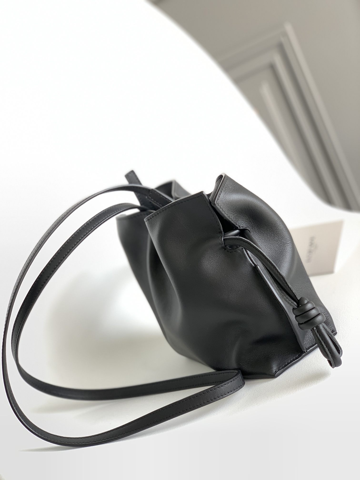 LOEWE Mini Flamenco Clutch in Nappa Calfskin Black