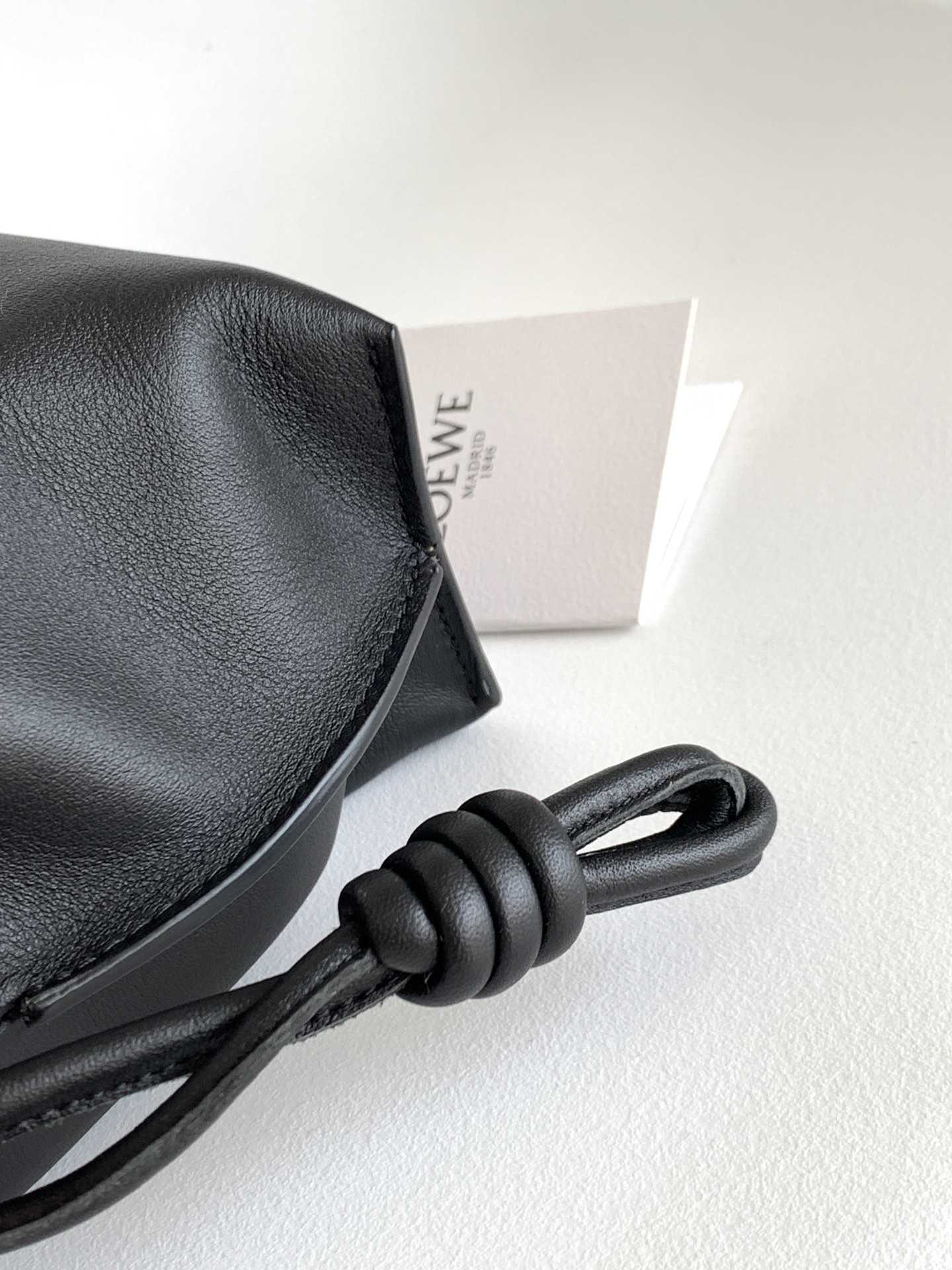 LOEWE Mini Flamenco Clutch in Nappa Calfskin Black